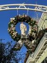 Christmas Decorations Along Main St. USA in the Magic Kingdom, Disney World, Orlando, FL Royalty Free Stock Photo