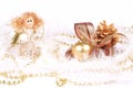 Christmas decorations, angel and candle Royalty Free Stock Photo