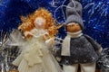 Christmas decorations angel and gnome Royalty Free Stock Photo