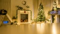 Christmas decorations background in living room at home Royalty Free Stock Photo