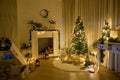 Christmas decorations background in living room at home Royalty Free Stock Photo