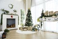 Christmas decorations background in living room at home Royalty Free Stock Photo