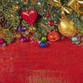 Christmas decorations background - top view, flat lay Royalty Free Stock Photo