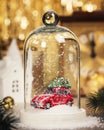 Christmas decorations background - top view, flat lay Royalty Free Stock Photo
