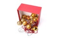 Christmas decorations, balls, beads, isolated on a white background Royalty Free Stock Photo