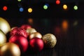 Christmas decorations balls on a dark background Royalty Free Stock Photo