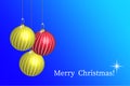 Christmas decorations blue background. New year holiday greeting card. Vector illustration. Stock image. Royalty Free Stock Photo