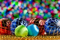 Christmas decorations on bokeh lights background Royalty Free Stock Photo