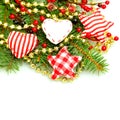 Christmas decorations border Royalty Free Stock Photo