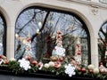 Christmas decorations on building