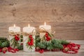 Christmas decorations candles with fir