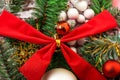 Christmas decorations. Christmas 2023. Big set of Christmas fir garlands with berries and red cones. Royalty Free Stock Photo