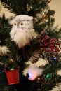 Christmas decorations. Christmas tree toy in the shape of an owl Royalty Free Stock Photo