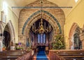 Christmas decorations in a Church. Royalty Free Stock Photo