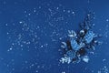 Christmas decorations in classic blue color of the year. Royalty Free Stock Photo