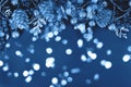 Christmas decorations in classic blue color of the year. Royalty Free Stock Photo