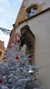 Christmas decorations at Colmar, in Alsace region, France. Royalty Free Stock Photo