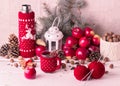 Christmas decorations - cookies, apples, spices, mulled wine. Co