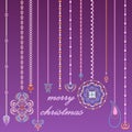 Christmas decorations. Different pattern for cards. Royalty Free Stock Photo