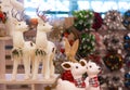 Christmas decorations displayed for selling at the store Royalty Free Stock Photo