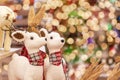 Christmas decorations displayed for selling at the store Royalty Free Stock Photo