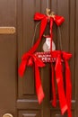 Christmas Decorations on a Door during Christmas Period