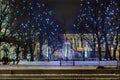 Christmas decorations of the fountain