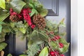 Christmas Decorations At Front Door of House Royalty Free Stock Photo