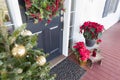 Christmas Decorations At Front Door of House Royalty Free Stock Photo