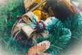 Christmas decorations for gifts Royalty Free Stock Photo