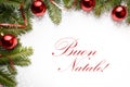 Christmas decorations with the greeting `Buon Natale` in Italian Royalty Free Stock Photo