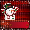 Christmas decorations on handmade knitted background