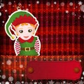 Christmas decorations on handmade knitted background