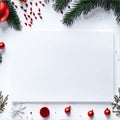 Christmas decorations and holidays sweet on white background, festive winter season background, empty board print template, Royalty Free Stock Photo