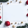 Christmas decorations and holidays sweet on white background, festive winter season background, empty board print template, Royalty Free Stock Photo