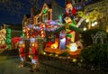 Christmas decorations of houses in the neighborhood of Dyker Heights, in southwest of Brooklyn, in New York. USA Royalty Free Stock Photo