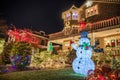 Christmas decorations of houses in the neighborhood of Dyker Heights, in southwest of Brooklyn, in New York. USA Royalty Free Stock Photo