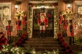 Christmas decorations of houses in the neighborhood of Dyker Heights, in southwest of Brooklyn, in New York. USA