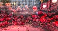 Christmas decorations at Le Printemps store, Paris, France