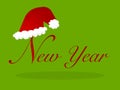 New Year sign with a Santa Claus hat on the N Royalty Free Stock Photo