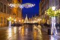 Christmas decorations in the old town of Gdansk, Poland