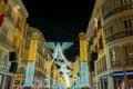 Christmas decorations on MarquÃ©s de Larios street in Malaga, Spain