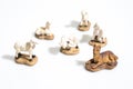 Christmas decorations, nativity scene statues isolated in a whit Royalty Free Stock Photo