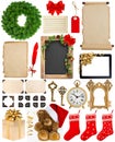 Christmas decorations, ornaments and gifts. paper and frames iso Royalty Free Stock Photo