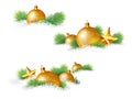 Christmas decorations and pine branches