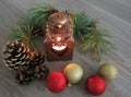 Christmas decorations with pine codes