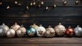 Christmas Decorations Placed on a Rustic Wooden Background Selective Focus Royalty Free Stock Photo