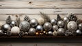 Christmas Decorations Placed on a Rustic Wooden Background Selective Focus Royalty Free Stock Photo
