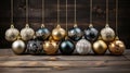 Christmas Decorations Placed on a Rustic Wooden Background Selective Focus Royalty Free Stock Photo