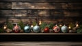 Christmas Decorations Placed on a Rustic Wooden Background Selective Focus Royalty Free Stock Photo